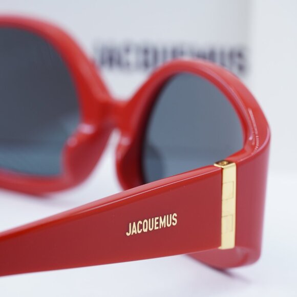Jacquemus COLAPSO JAC/15 C2 Geometric Sunglasses - Red/Grey - Picture 10 of 11